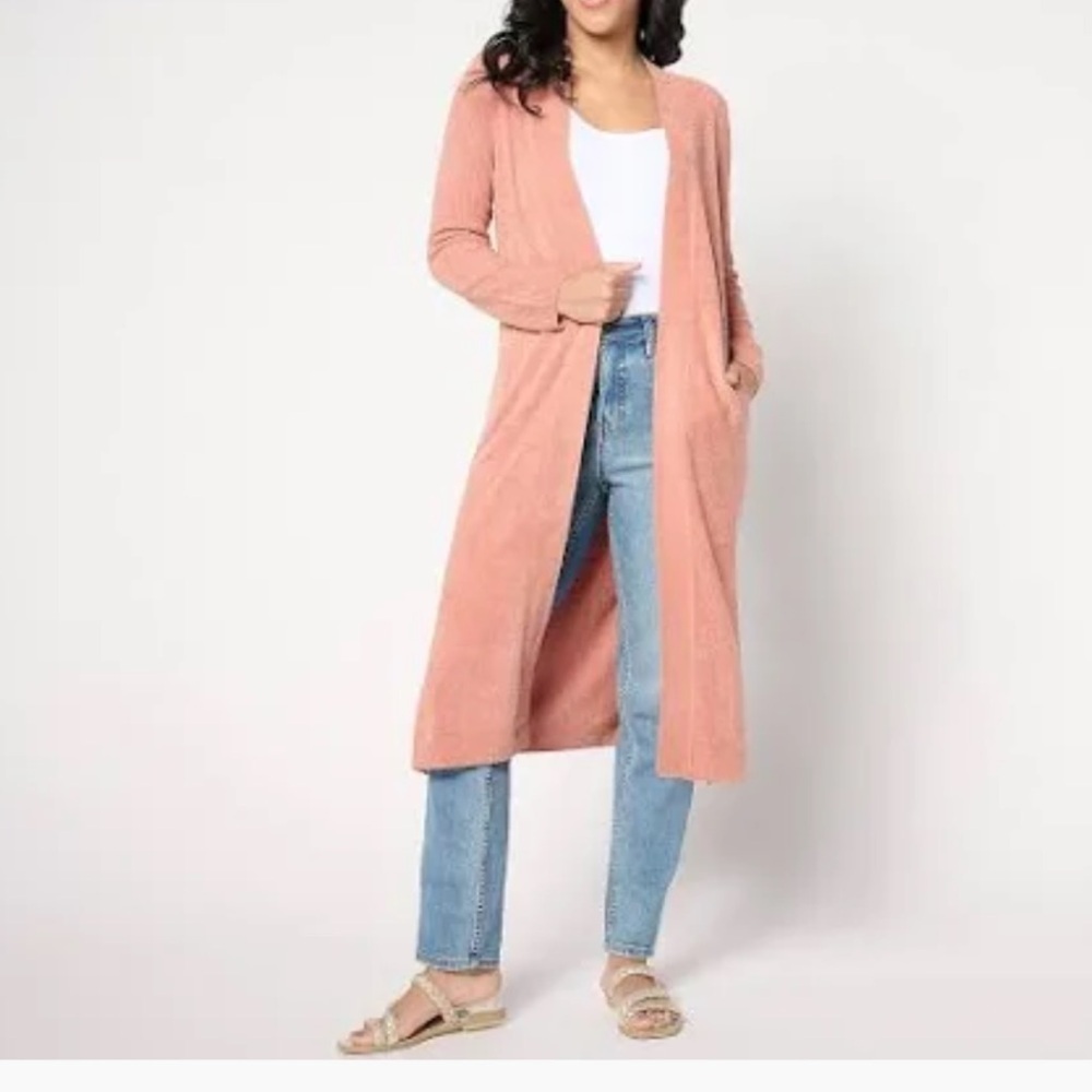Free People Dusty Pink Longline Cardigan perfect condition like new